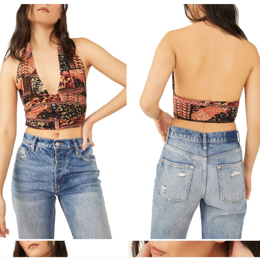 Free People Heather Print Halter Top